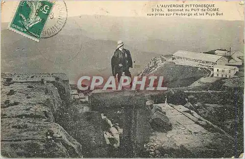 Cartes postales Sommet de Dome L'Auvergne Pittoresque Vue prise sur l'Auberge et les Puys Sud