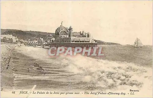 Cartes postales Nice Le Palais de la Jetee par Grosse mer