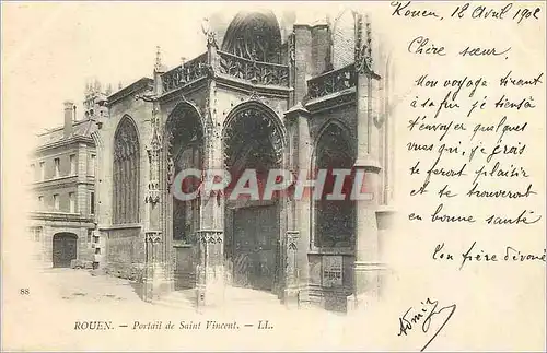 Cartes postales Rouen Portail de Saint Vincent (carte 1900)