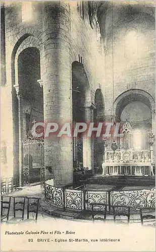 Cartes postales Brive Eglise St Martin Vue Interieure