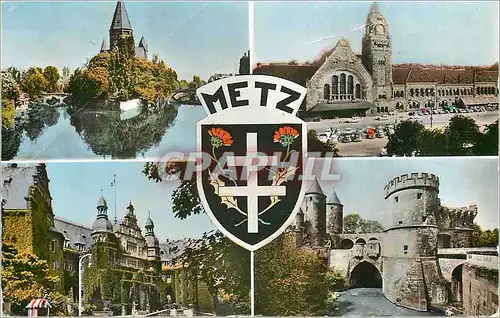 Cartes postales moderne Metz Le Temple Protestant La Gare Palais du Gouverneur Porte des Allemands