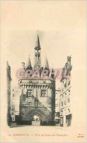 Cartes postales Bordeaux Porte du Palais de l'Ombriere (carte 1900)