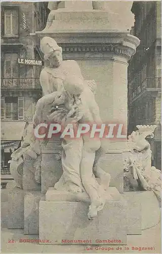 Cartes postales Bordeaux Monument Gambetta Le groupe de la sagesse
