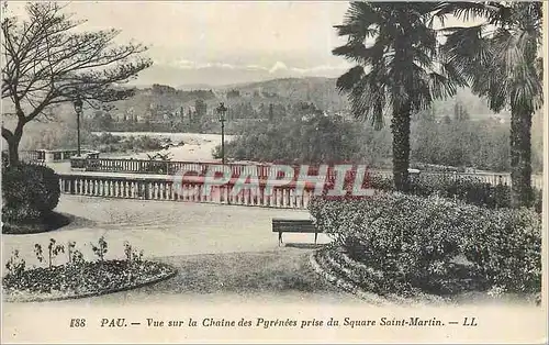 Ansichtskarte AK Pau Vue sur la Chaine des Pyrenees prise du Square Saint Martin