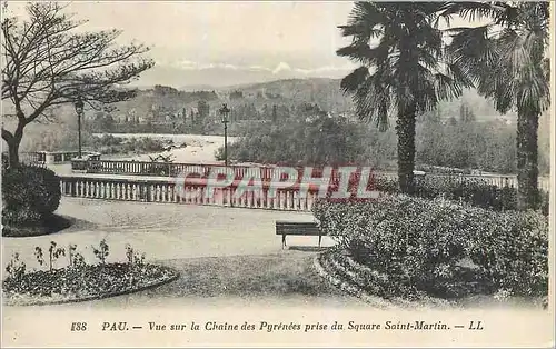 Cartes postales Pau Vue sur la Chaine des Pyrenees prise du Square Saint Martin