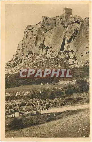 Cartes postales Les Baux (B du R) La Douce France Les Ruines du Chateau Feodal Berger Moutons