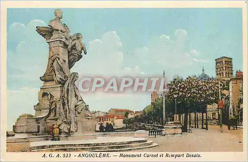 Cartes postales Angouleme Monument Carnot et Rempart Desaix