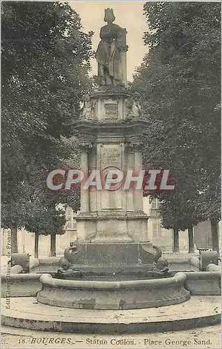 Cartes postales Bourges Statue Coulon Place George Sand