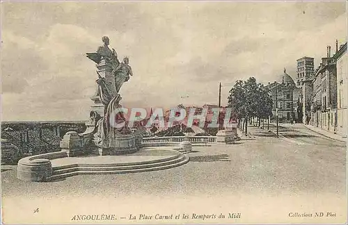 Cartes postales Angouleme La Place Carnot et les Remparts du Midi