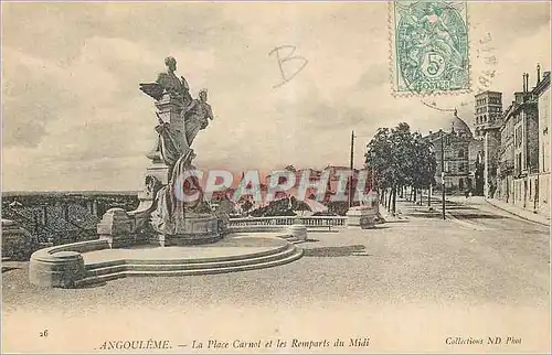 Cartes postales Angouleme La Place Carnot et les Remparts du Midi
