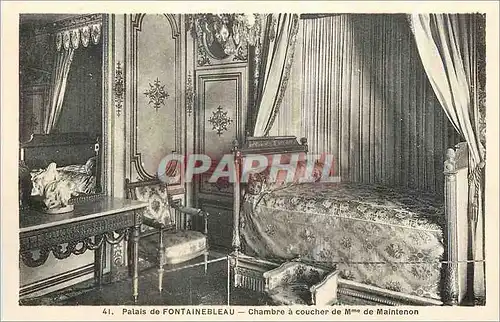Ansichtskarte AK Palais de Fontainebleau Chambre a Coucher de Mme de Maintenon