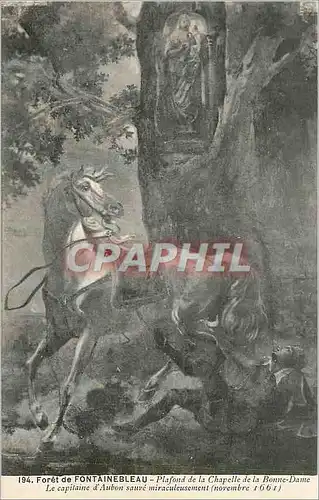 Cartes postales Foret de Fontainebleau Plafond de la Chapelle de la Bonne Dame Cheval