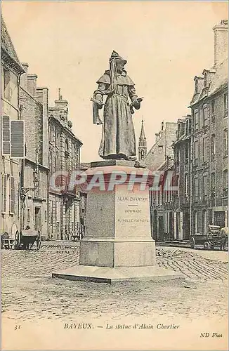 Cartes postales Bayeux La Statue d'Alain Chartier