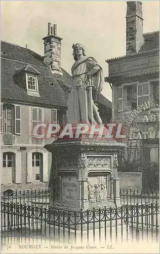 Cartes postales Bourges Statue de Jacques Coeur