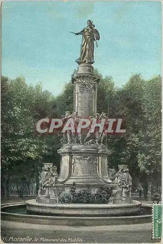 Cartes postales Marseille Le Monument des Mobiles Militaria