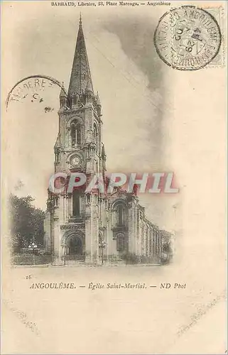 Cartes postales Angouleme Eglise Saint Martial (carte 1900)
