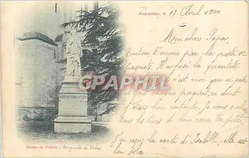 Cartes postales Angouleme Statue de Valois (carte 1900)