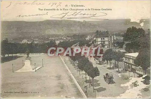 Cartes postales Valence Vue d'Ensemble de la Place Championnet et de l'Avenue Gambetta