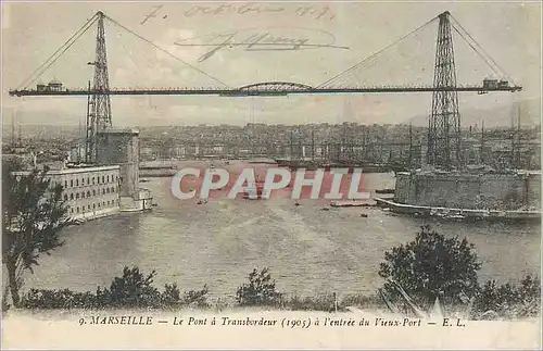 Ansichtskarte AK Marseille Le Pont a Transbordeur (1905) a l'Entree du Vieux Port