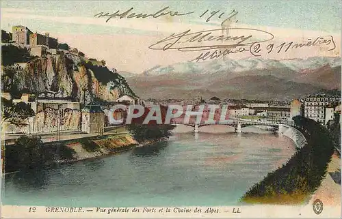 Cartes postales Grenoble Vue Generale des Forts et la Chaine des Alpes