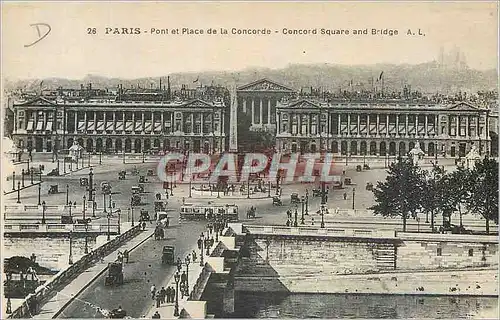 Cartes postales Paris Pont et Place de la Concorde