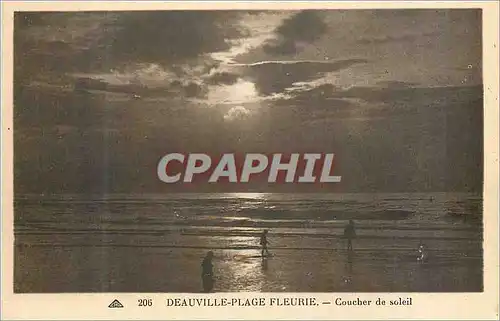 Cartes postales Deauville Plage Fleurie Coucher de Soleil