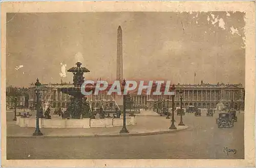 Ansichtskarte AK Les Petits Tableaux de Paris Place de la Concorde Les Fontaines