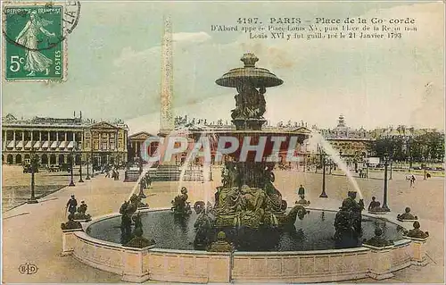 Cartes postales Paris Place de la Concorde D'abord appelee Louis XVI