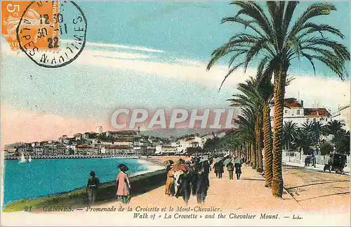 Cartes postales Cannes Promenade de la Croisette et le Mont Chevalier