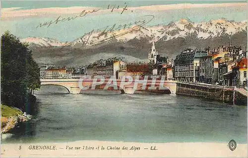 Cartes postales Grenoble Vue sur l'Isere et la Chaine des Alpes