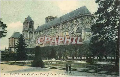 Cartes postales Bourges La Cathedrale Vue du Jardin de l'Archeveche