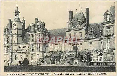Cartes postales Chateau de Fontainebleau Cour des Adieux Escalier de Fer a Cheval