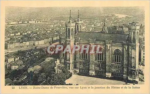 Ansichtskarte AK Lyon Notre Dame de Fourviere vue sur Lyon et la Jonction du Rhone et de la Saone