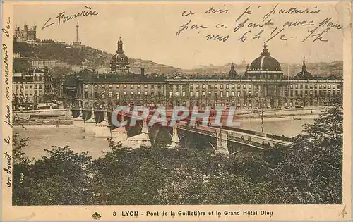 Ansichtskarte AK Lyon Pont de la Guillotiere et le Grand Hotel Dieu