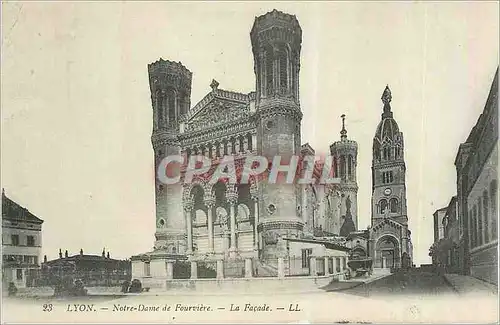 Cartes postales Lyon Notre Dame de Fourviere La Facade