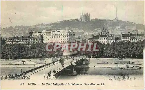 Cartes postales Lyon Le Pont Lafayette etle Coteau de Fourviere