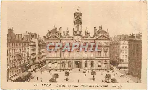 Cartes postales Lyon L'Hotel de Ville Place des Terreaux