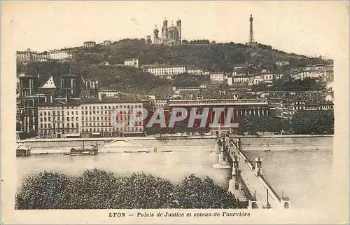 Cartes postales Lyon Palais de Justice et Coteau de Fourviere