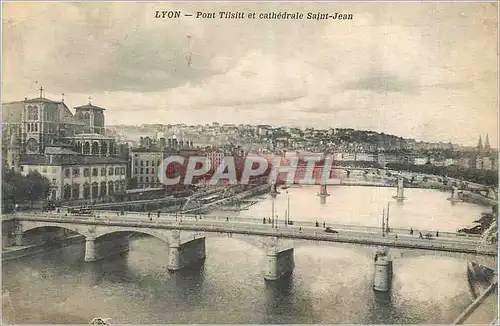 Ansichtskarte AK Lyon Pont Tilsit et Cathedrale Saint Jean