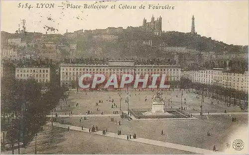 Ansichtskarte AK Lyon Place Bellecour et Coteau de Fourviere