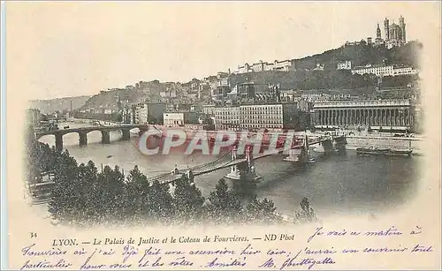 Ansichtskarte AK Lyon Le Palais de Justice et le Coteau de Fourviere (carte 1900)