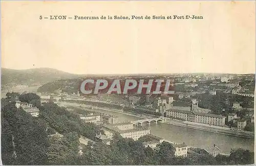 Cartes postales Lyon Panorama de la Saone Pont de Serin et Fort St Jean