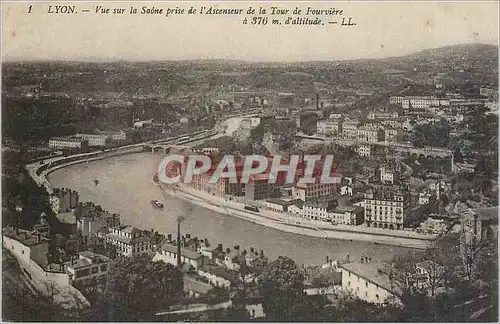 Ansichtskarte AK Lyon Vue sur la Saone prise de l'Ascenseur de la Tour de Fourviere