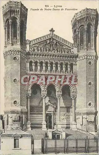 Cartes postales Lyon Facade de Notre Dame de Fourviere