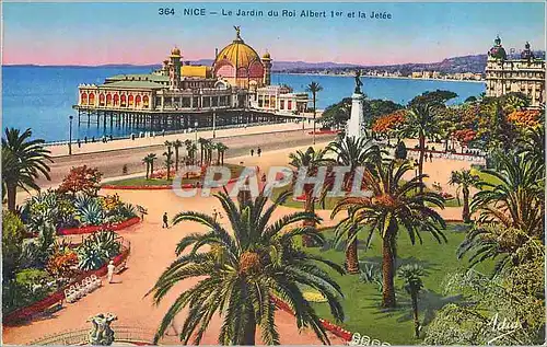 Cartes postales Nice Le Jardin du Roi Albert 1er et la Jetee