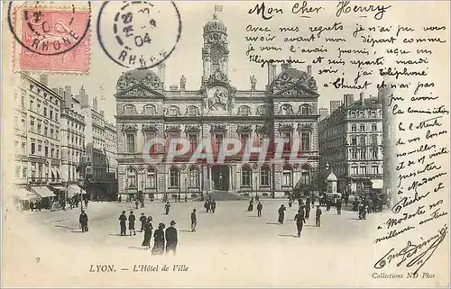 Cartes postales Lyon L'Hotel de Ville (carte 1900)