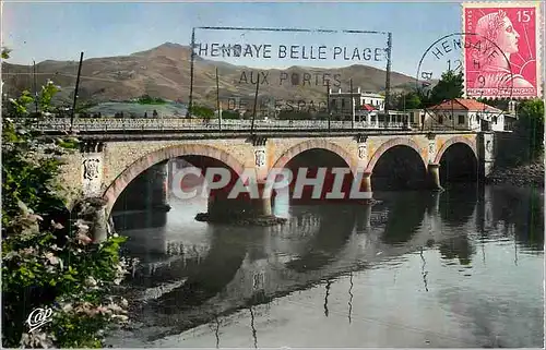 Moderne Karte Hendaye Frontiere Franco Espagnole Le Pont International