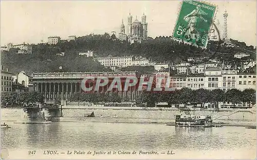 Cartes postales Lyon Le Palais de Justice et le Coteau de Fourviere