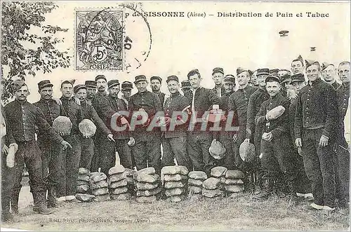 REPRO Au Camp de Sissonne (Aisne) Distribution de Pain et Tabac Militaria