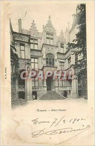 Cartes postales Tours Hotel Gouin (carte 1900)